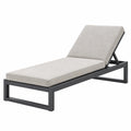 Gartenliege 200 x 65 x 35 cm Aluminium Anthrazit Hellgrau mit verstellbarer Rückenlehne