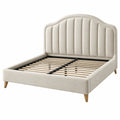 Polsterbett 160 x 200 cm Beige Stoff mit Lattenrost skandinavischer Stil